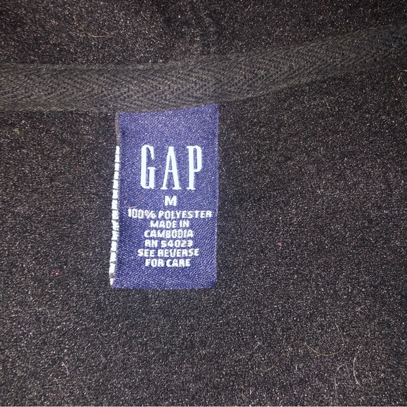 Y2K GAP Fleece Black Zip up Vest with Pockets and hood Size Medium - Picture 7 of 10